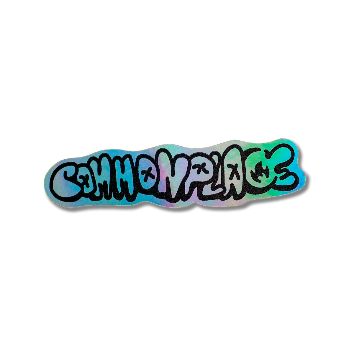 A sticker with the word 